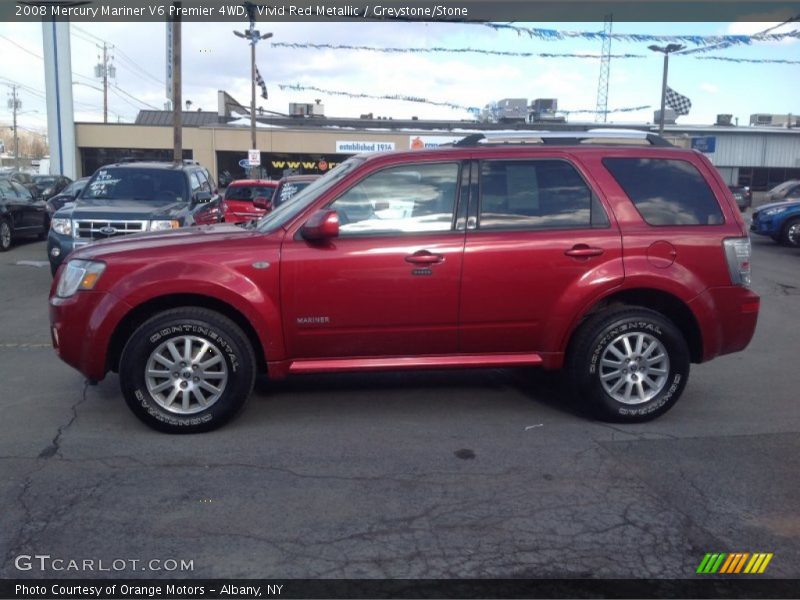 Vivid Red Metallic / Greystone/Stone 2008 Mercury Mariner V6 Premier 4WD