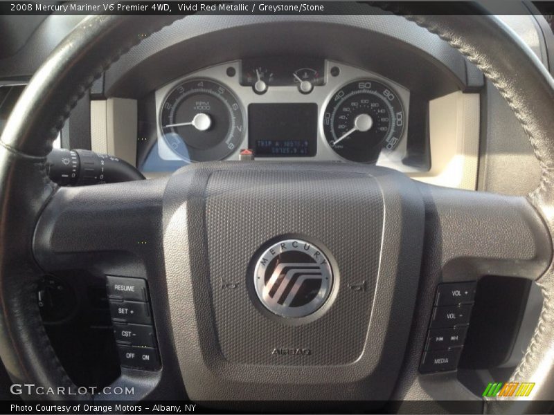 Vivid Red Metallic / Greystone/Stone 2008 Mercury Mariner V6 Premier 4WD
