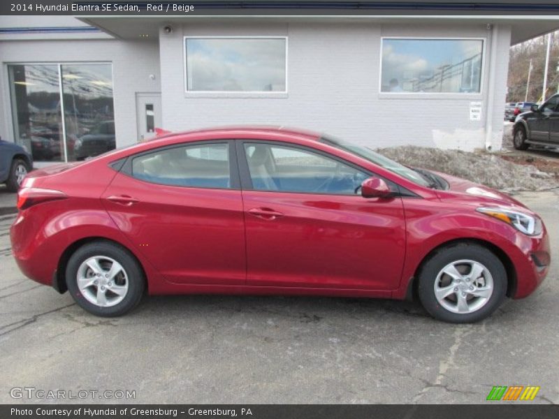 Red / Beige 2014 Hyundai Elantra SE Sedan