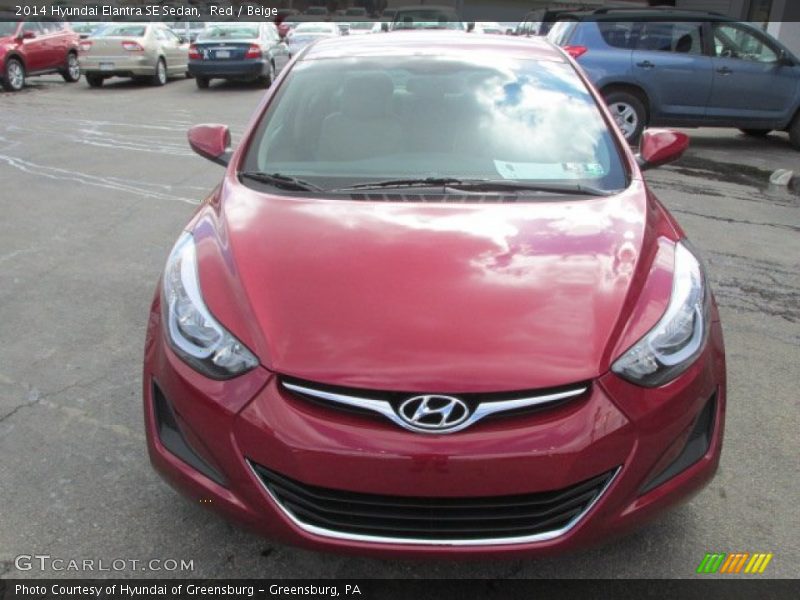 Red / Beige 2014 Hyundai Elantra SE Sedan