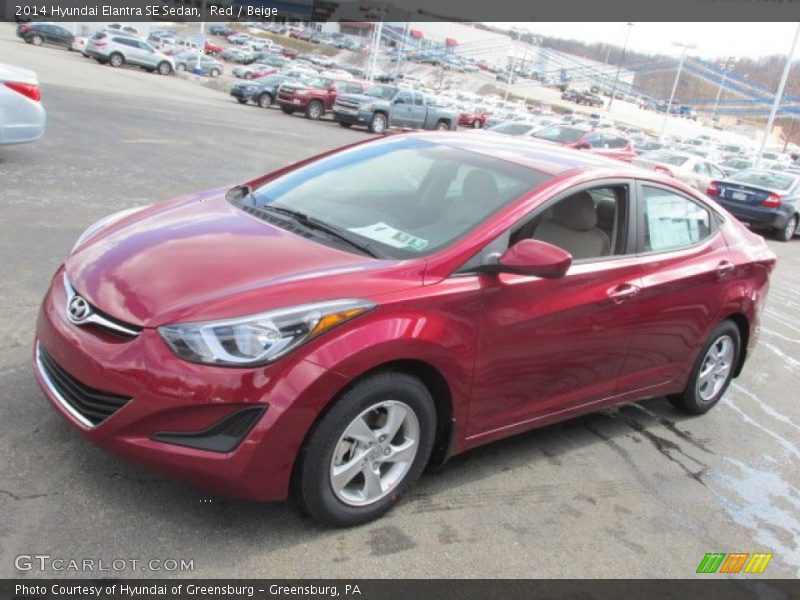 Red / Beige 2014 Hyundai Elantra SE Sedan