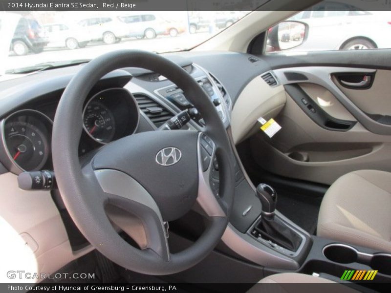 Red / Beige 2014 Hyundai Elantra SE Sedan
