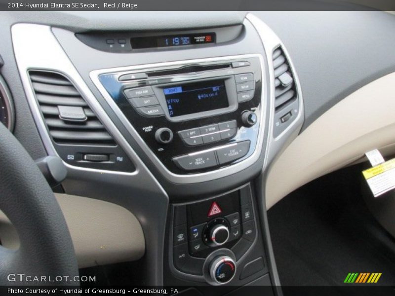 Red / Beige 2014 Hyundai Elantra SE Sedan