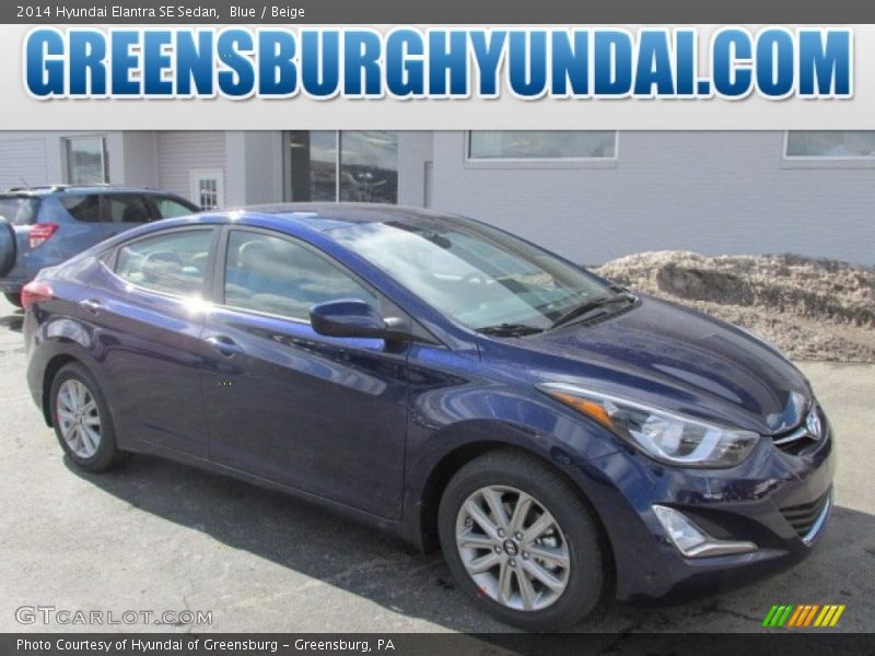 Blue / Beige 2014 Hyundai Elantra SE Sedan