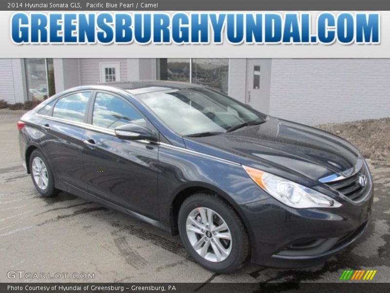 Pacific Blue Pearl / Camel 2014 Hyundai Sonata GLS