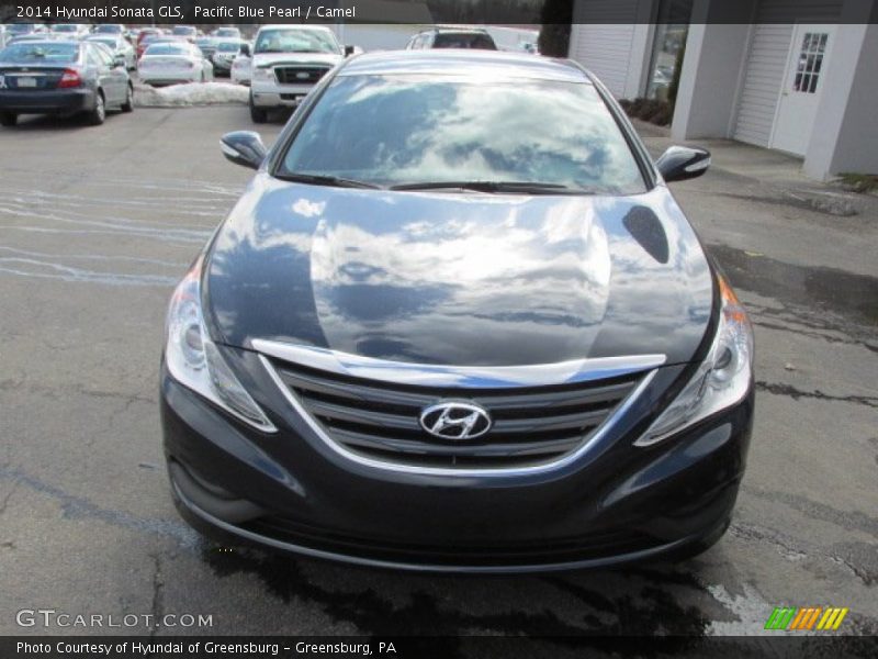 Pacific Blue Pearl / Camel 2014 Hyundai Sonata GLS