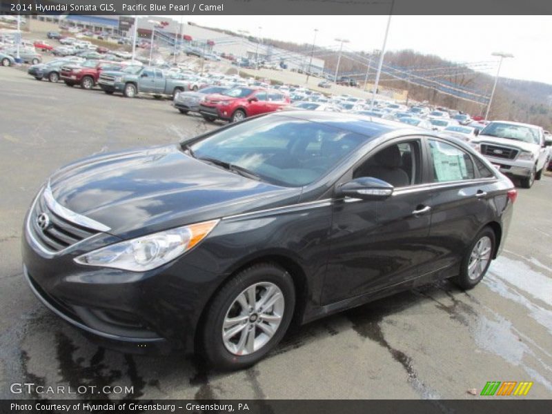 Pacific Blue Pearl / Camel 2014 Hyundai Sonata GLS