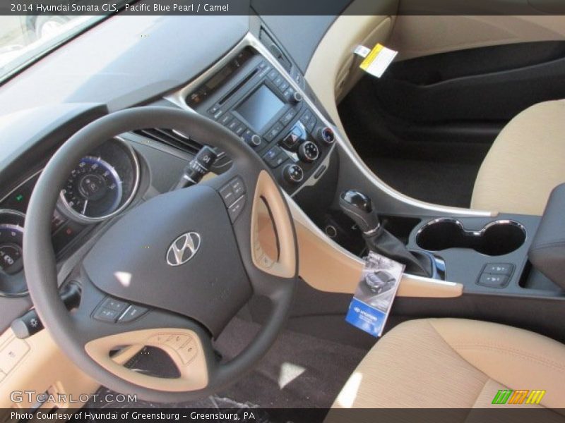 Pacific Blue Pearl / Camel 2014 Hyundai Sonata GLS