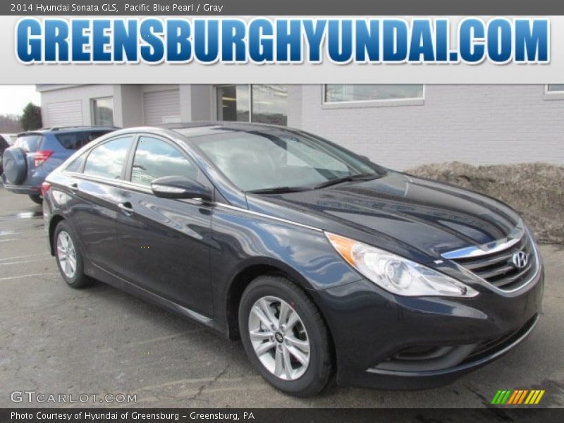 Pacific Blue Pearl / Gray 2014 Hyundai Sonata GLS