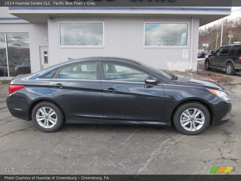 Pacific Blue Pearl / Gray 2014 Hyundai Sonata GLS