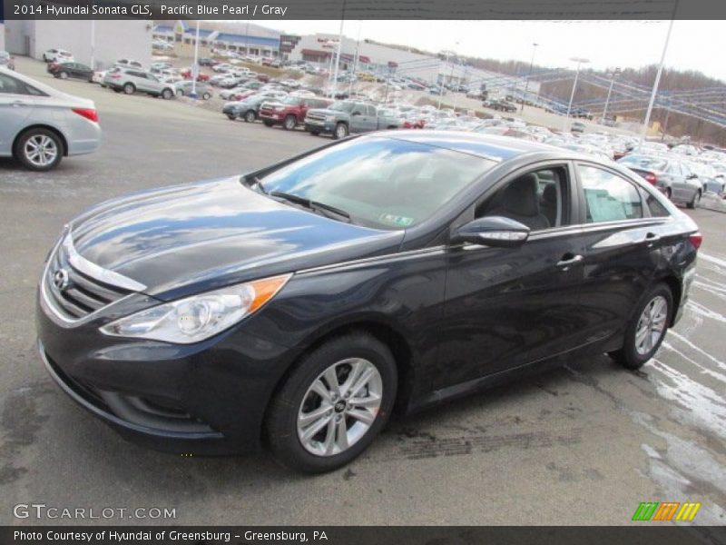 Pacific Blue Pearl / Gray 2014 Hyundai Sonata GLS