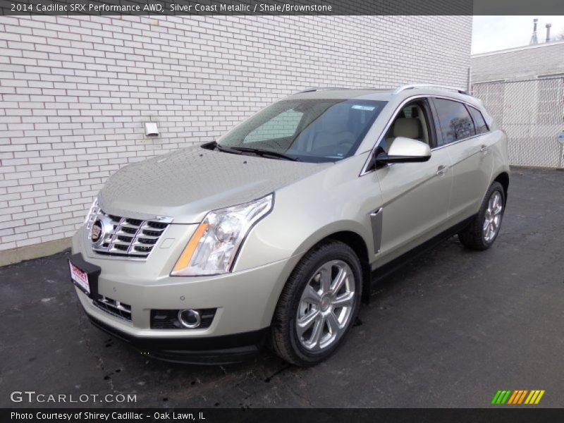 Silver Coast Metallic / Shale/Brownstone 2014 Cadillac SRX Performance AWD