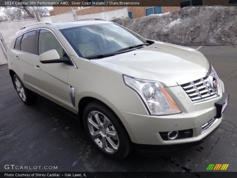 Silver Coast Metallic / Shale/Brownstone 2014 Cadillac SRX Performance AWD