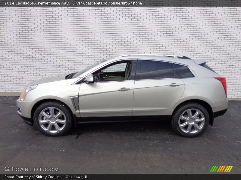 Silver Coast Metallic / Shale/Brownstone 2014 Cadillac SRX Performance AWD