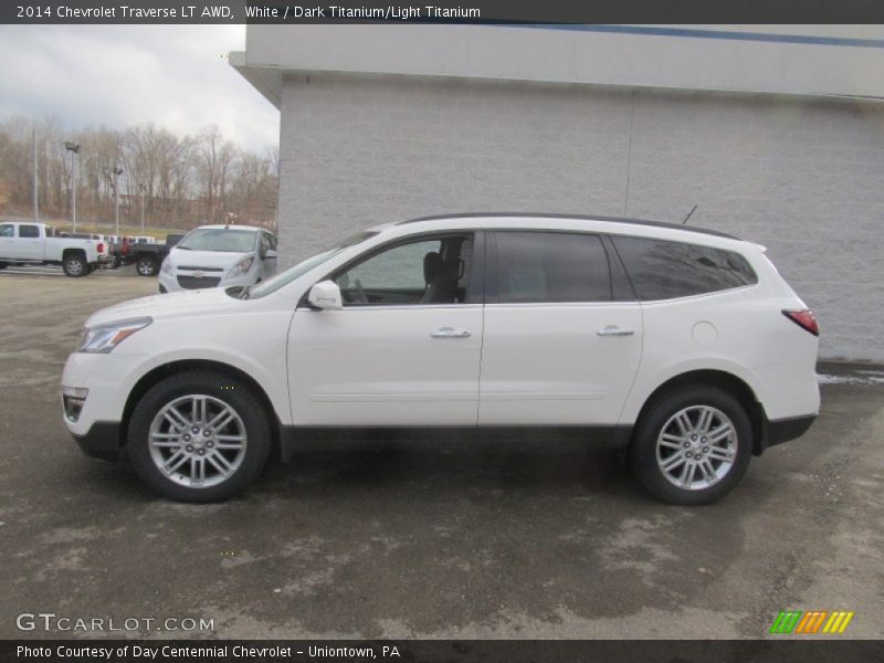 White / Dark Titanium/Light Titanium 2014 Chevrolet Traverse LT AWD
