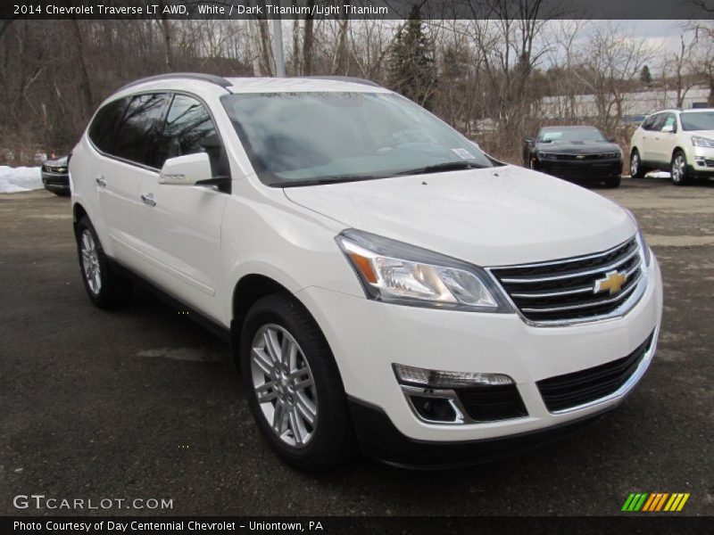 White / Dark Titanium/Light Titanium 2014 Chevrolet Traverse LT AWD