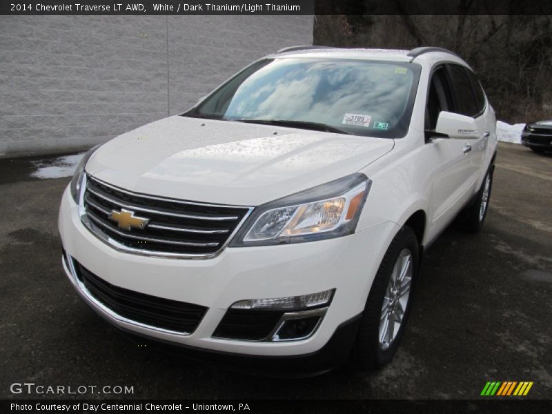 White / Dark Titanium/Light Titanium 2014 Chevrolet Traverse LT AWD