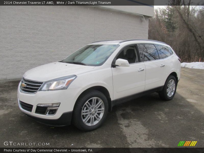 White / Dark Titanium/Light Titanium 2014 Chevrolet Traverse LT AWD