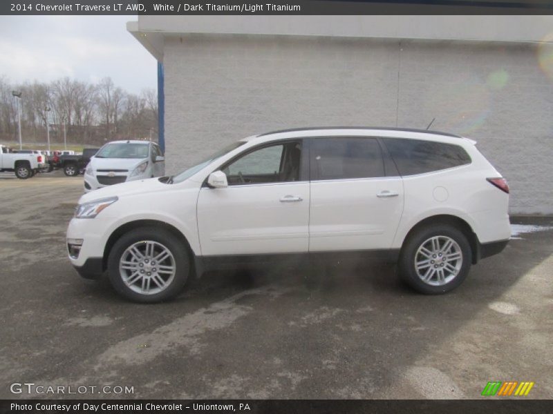 White / Dark Titanium/Light Titanium 2014 Chevrolet Traverse LT AWD