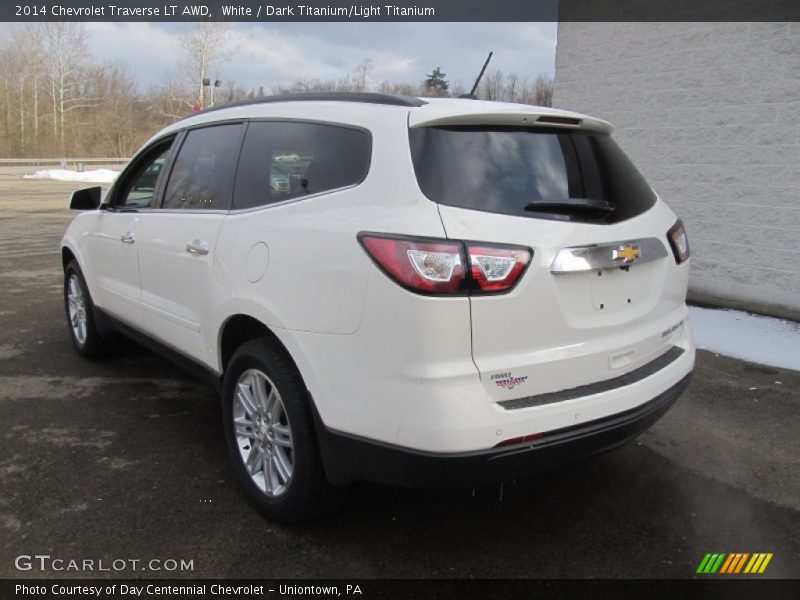 White / Dark Titanium/Light Titanium 2014 Chevrolet Traverse LT AWD