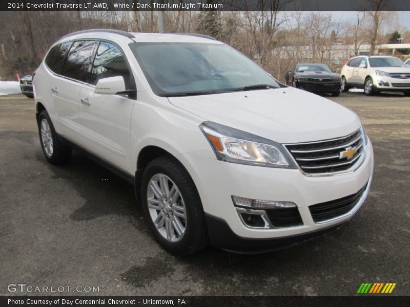 White / Dark Titanium/Light Titanium 2014 Chevrolet Traverse LT AWD