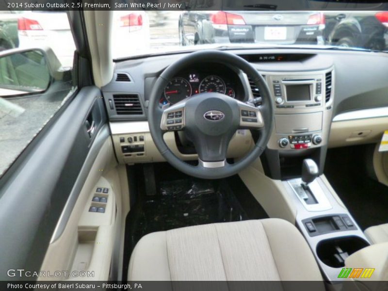 Satin White Pearl / Ivory 2014 Subaru Outback 2.5i Premium