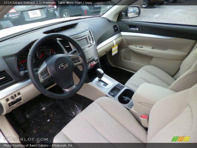 Satin White Pearl / Ivory 2014 Subaru Outback 2.5i Premium