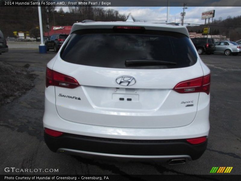 Frost White Pearl / Beige 2014 Hyundai Santa Fe Sport AWD