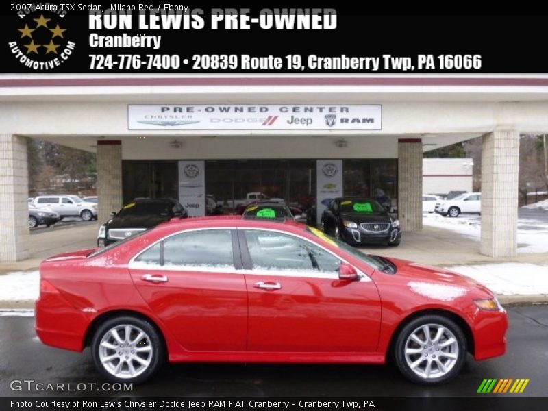 Milano Red / Ebony 2007 Acura TSX Sedan