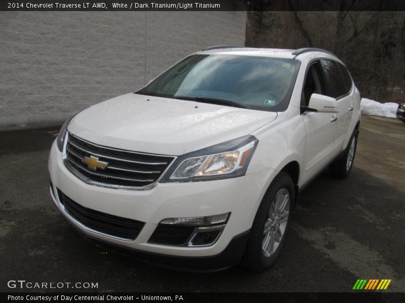 White / Dark Titanium/Light Titanium 2014 Chevrolet Traverse LT AWD