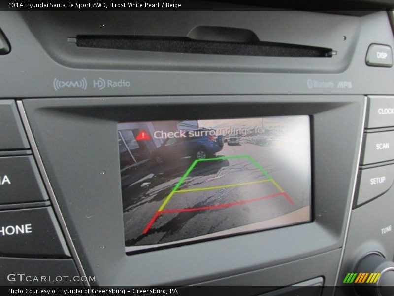 Frost White Pearl / Beige 2014 Hyundai Santa Fe Sport AWD