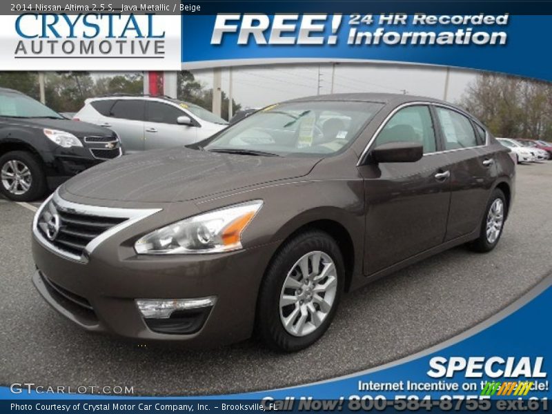 Java Metallic / Beige 2014 Nissan Altima 2.5 S