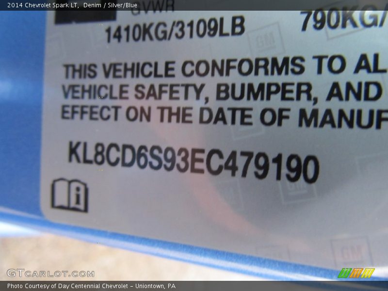 Denim / Silver/Blue 2014 Chevrolet Spark LT