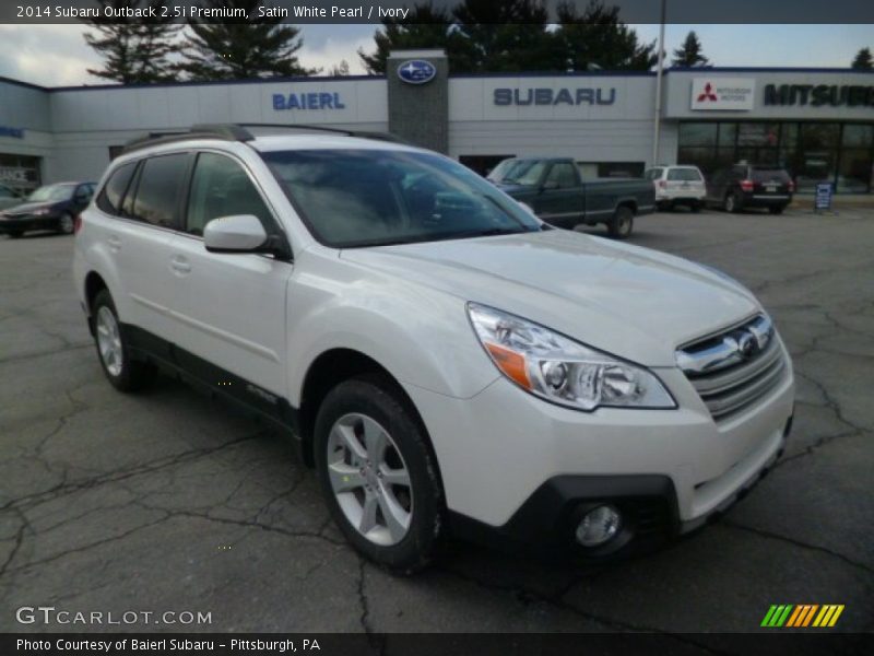 Satin White Pearl / Ivory 2014 Subaru Outback 2.5i Premium