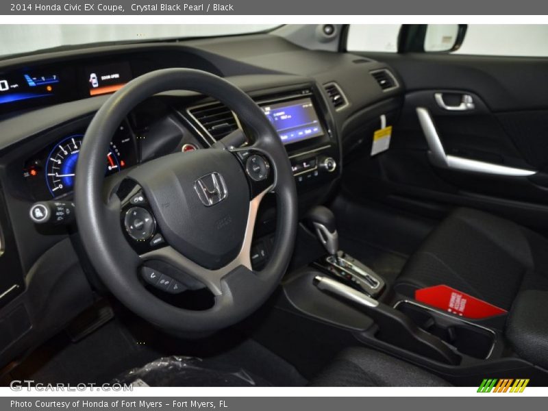 Crystal Black Pearl / Black 2014 Honda Civic EX Coupe