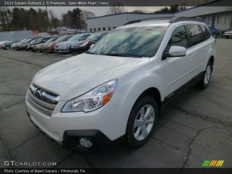 Satin White Pearl / Ivory 2014 Subaru Outback 2.5i Premium