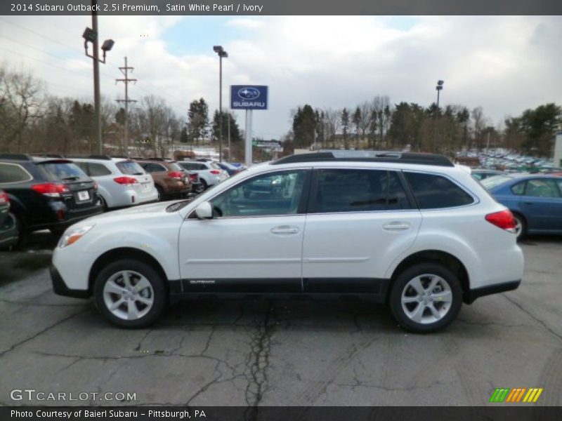 Satin White Pearl / Ivory 2014 Subaru Outback 2.5i Premium