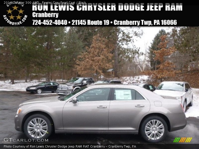 Pewter Grey Pearl Coat / Black 2014 Chrysler 300 AWD