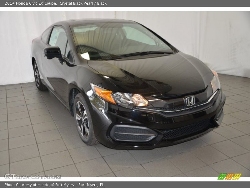 Crystal Black Pearl / Black 2014 Honda Civic EX Coupe