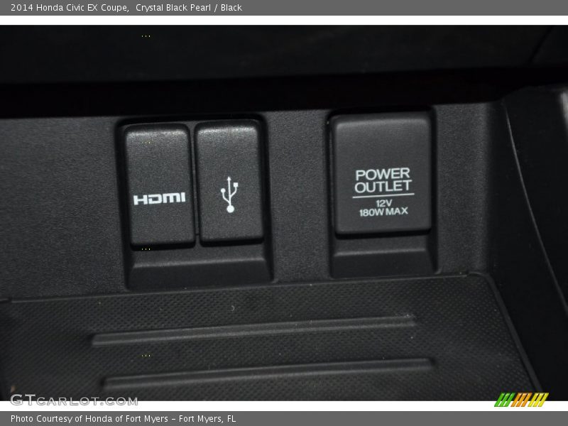 Crystal Black Pearl / Black 2014 Honda Civic EX Coupe