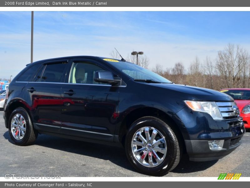 Dark Ink Blue Metallic / Camel 2008 Ford Edge Limited