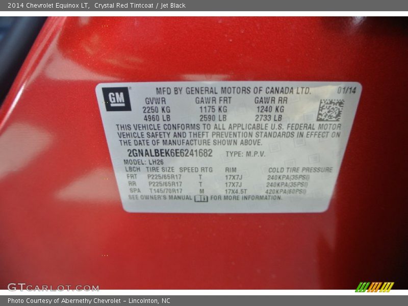 Crystal Red Tintcoat / Jet Black 2014 Chevrolet Equinox LT