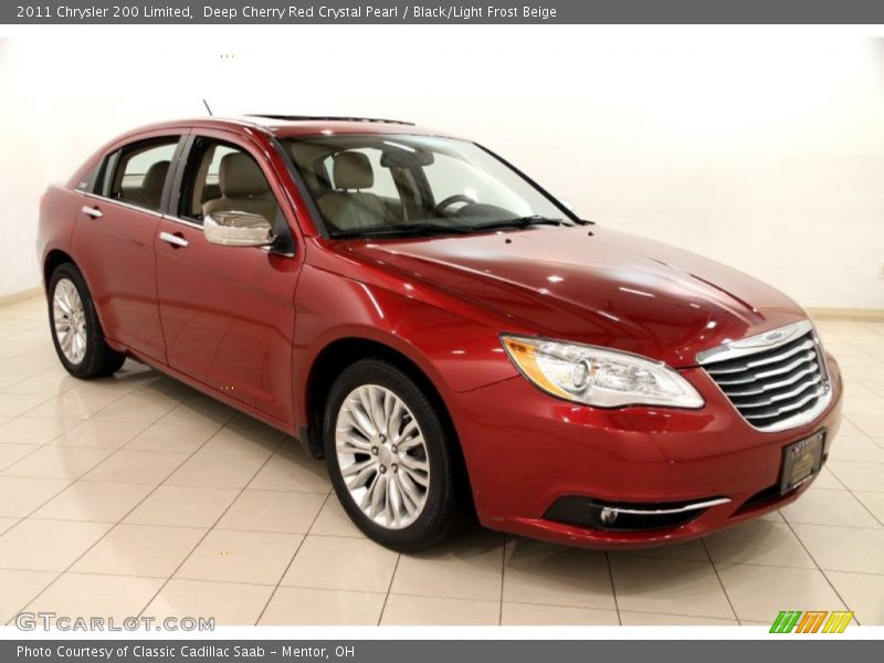 Deep Cherry Red Crystal Pearl / Black/Light Frost Beige 2011 Chrysler 200 Limited