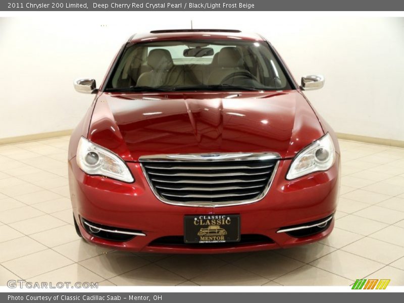 Deep Cherry Red Crystal Pearl / Black/Light Frost Beige 2011 Chrysler 200 Limited