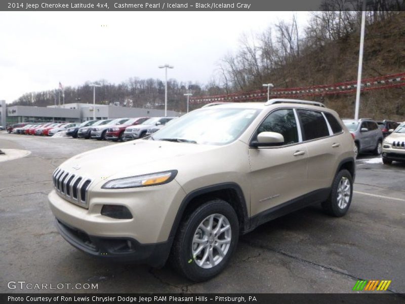Cashmere Pearl / Iceland - Black/Iceland Gray 2014 Jeep Cherokee Latitude 4x4