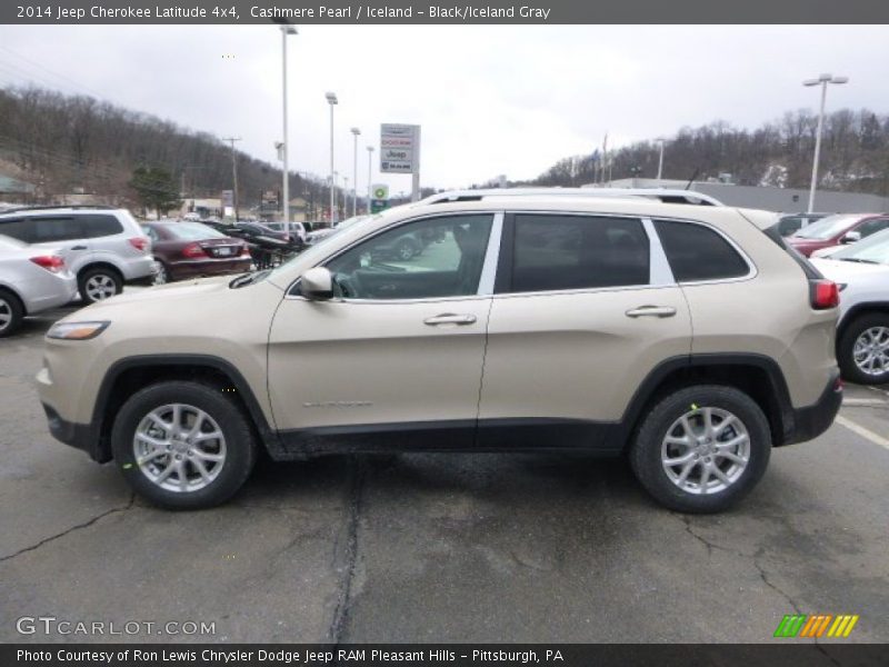 Cashmere Pearl / Iceland - Black/Iceland Gray 2014 Jeep Cherokee Latitude 4x4