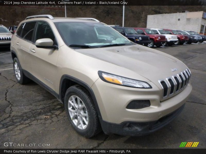Cashmere Pearl / Iceland - Black/Iceland Gray 2014 Jeep Cherokee Latitude 4x4