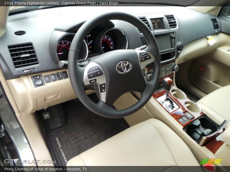Cypress Green Pearl / Sand Beige 2013 Toyota Highlander Limited