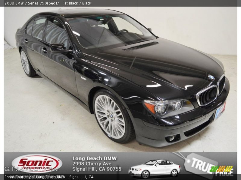 Jet Black / Black 2008 BMW 7 Series 750i Sedan
