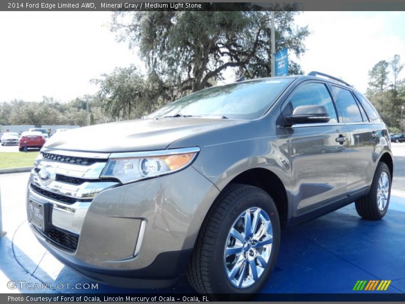 Mineral Gray / Medium Light Stone 2014 Ford Edge Limited AWD